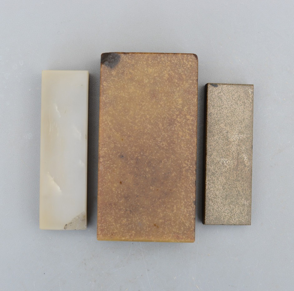 Set 3 Vintage Natural Hone Oilstone Sharpening Stones Washita Arkansas USA