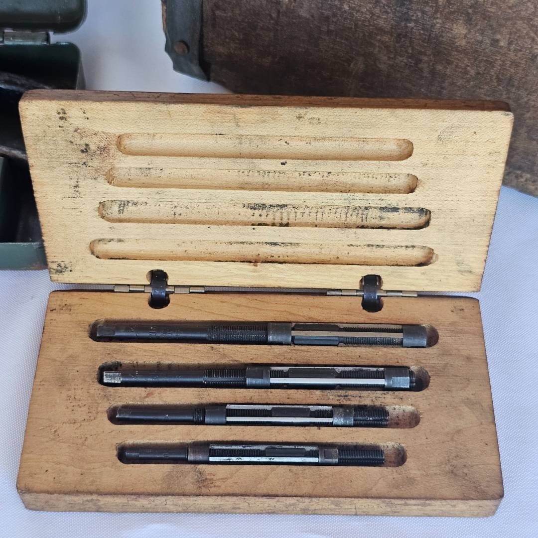 Cleveland Twist Drill Adjustable Blade Reamer Set 5/A 6/A 7/A 8/A Wood Box USA