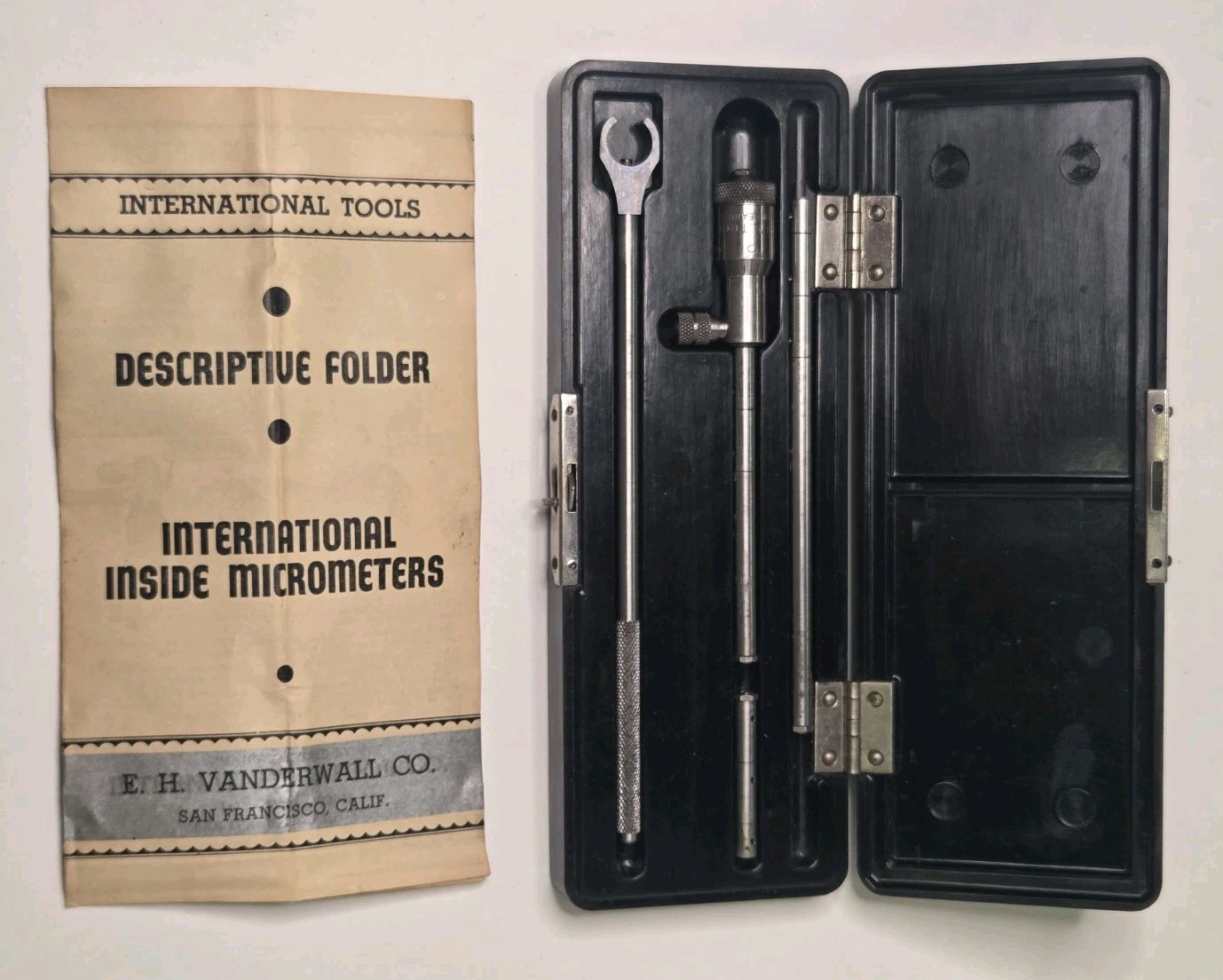 Vtg. International Tool Co. USA Inside Micrometer Set Machinist, Good Condition