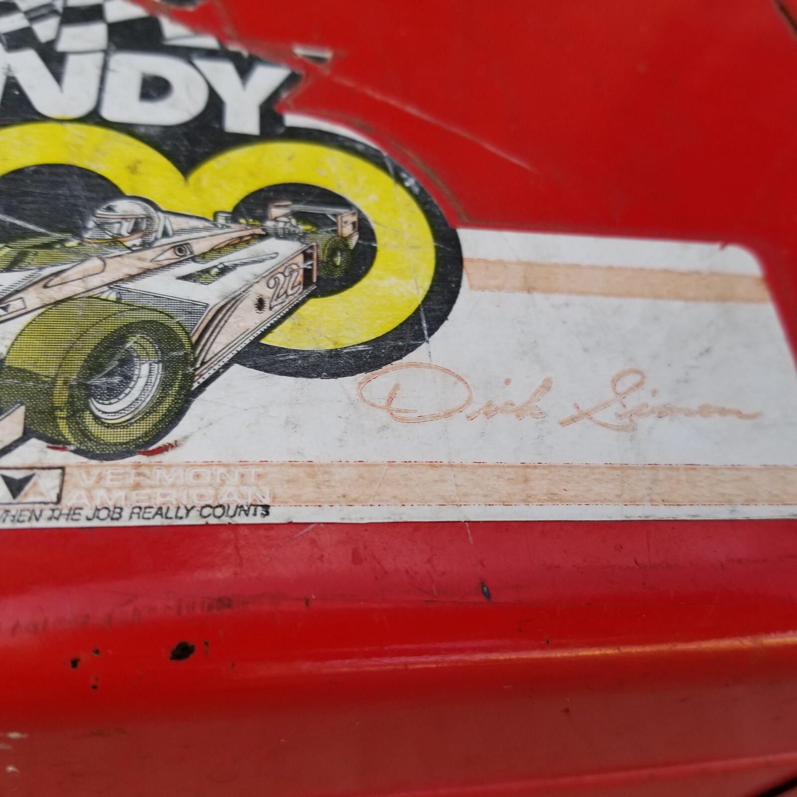 Vintage Vermont American Tool Box Red Metal 19″ Indy 500