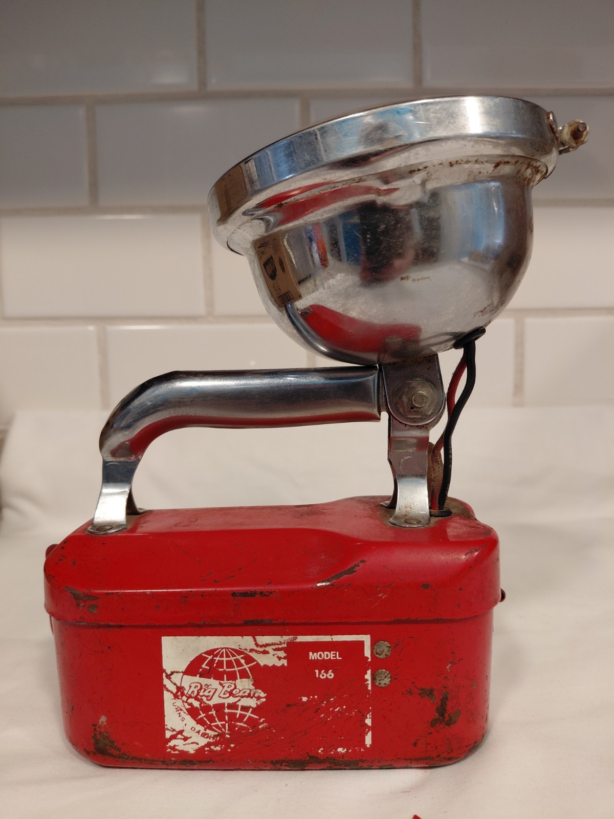 Vintage Teledyne Big Beam 166 Flashlight Hand Held Lantern 6V Tested & Works