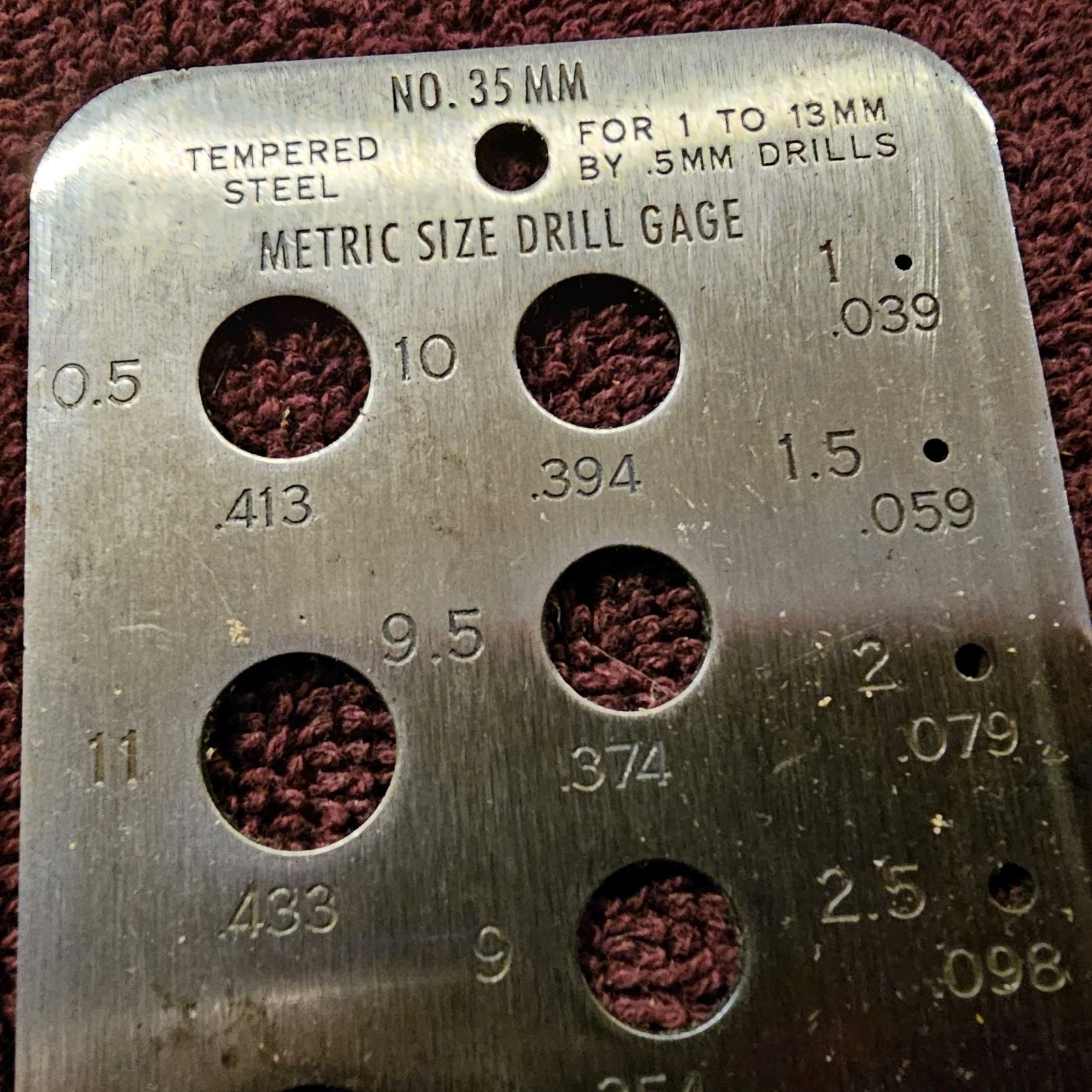General Hardware No. 35 MM Metric Size Drill Gage, USA