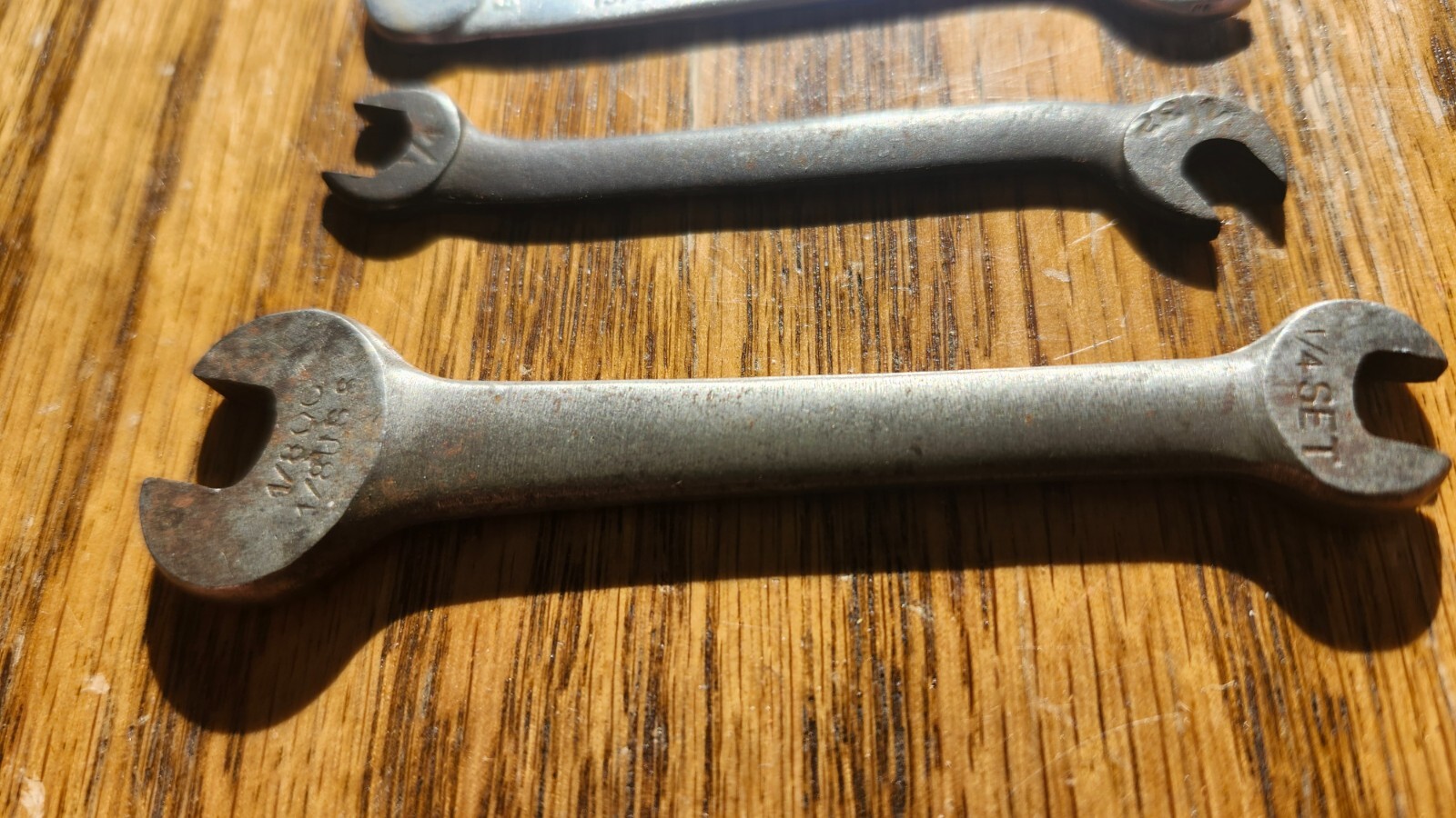 Vintage Lot of (5) WIZARD Wrenches – Combination 11/32, 3/8, 5/16, 15/64 USED