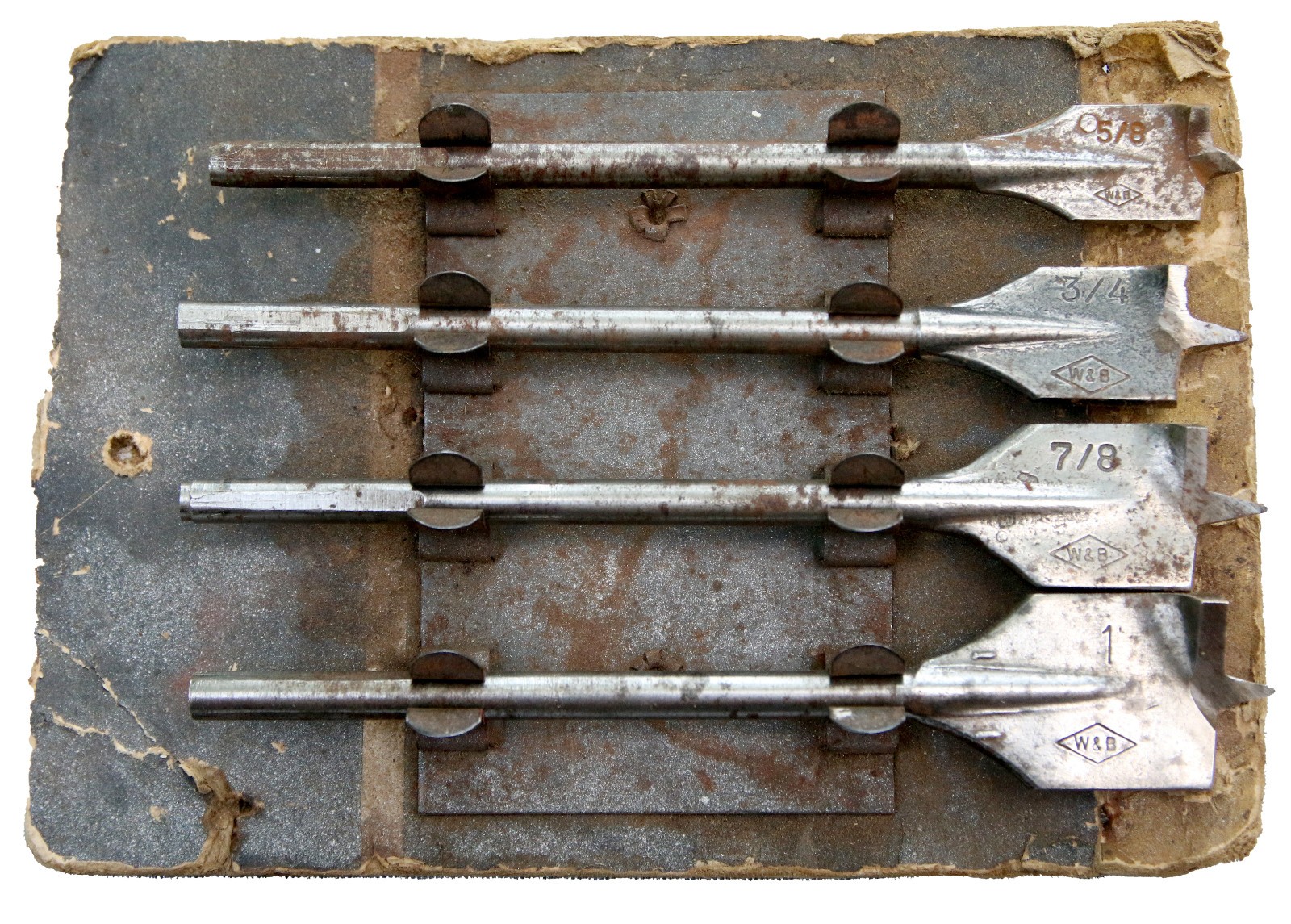 Whitman & Barnes Spade Drill Bit Set 5/8 3/4 7/8 1 Inch Wood Boring – 213
