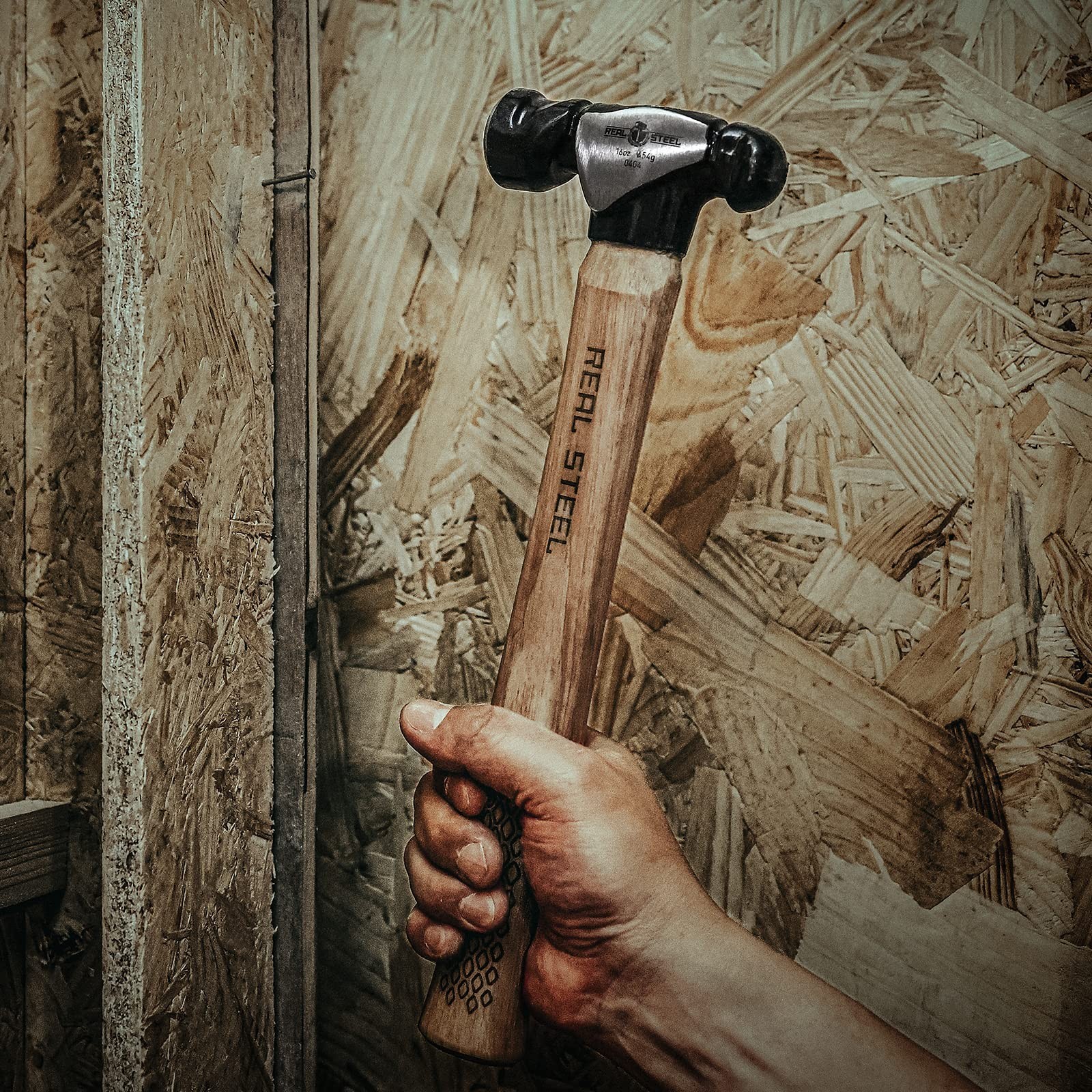 REAL STEEL Ball Peen Hammer with Hickory Wood Handle 32 Oz/2 Lb Forged Steel …