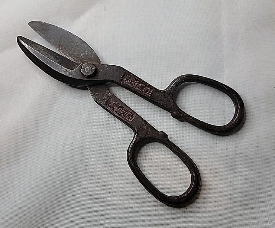 Vintage Hudson Forge Co. 7 inch Solid Steel Tin Snips/Shears
