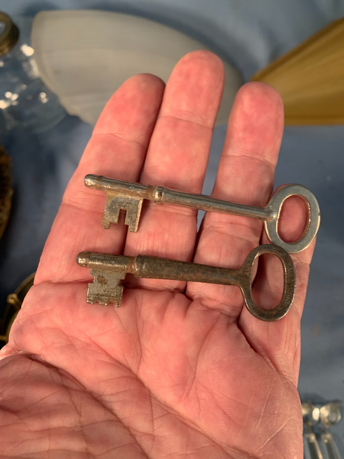 VINTAGE pair of Furniture-SKELETON ANTIQUE KEYs