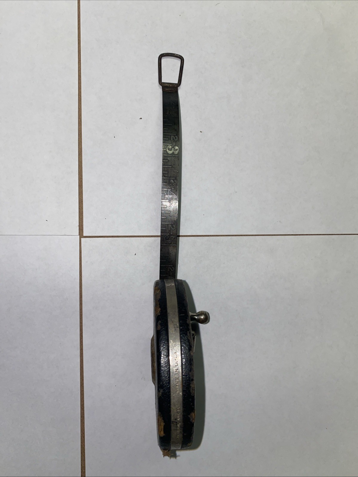 Vintage Universal Steel Tape Measure 50 Feet Lufkin Rule Carpentry Construction
