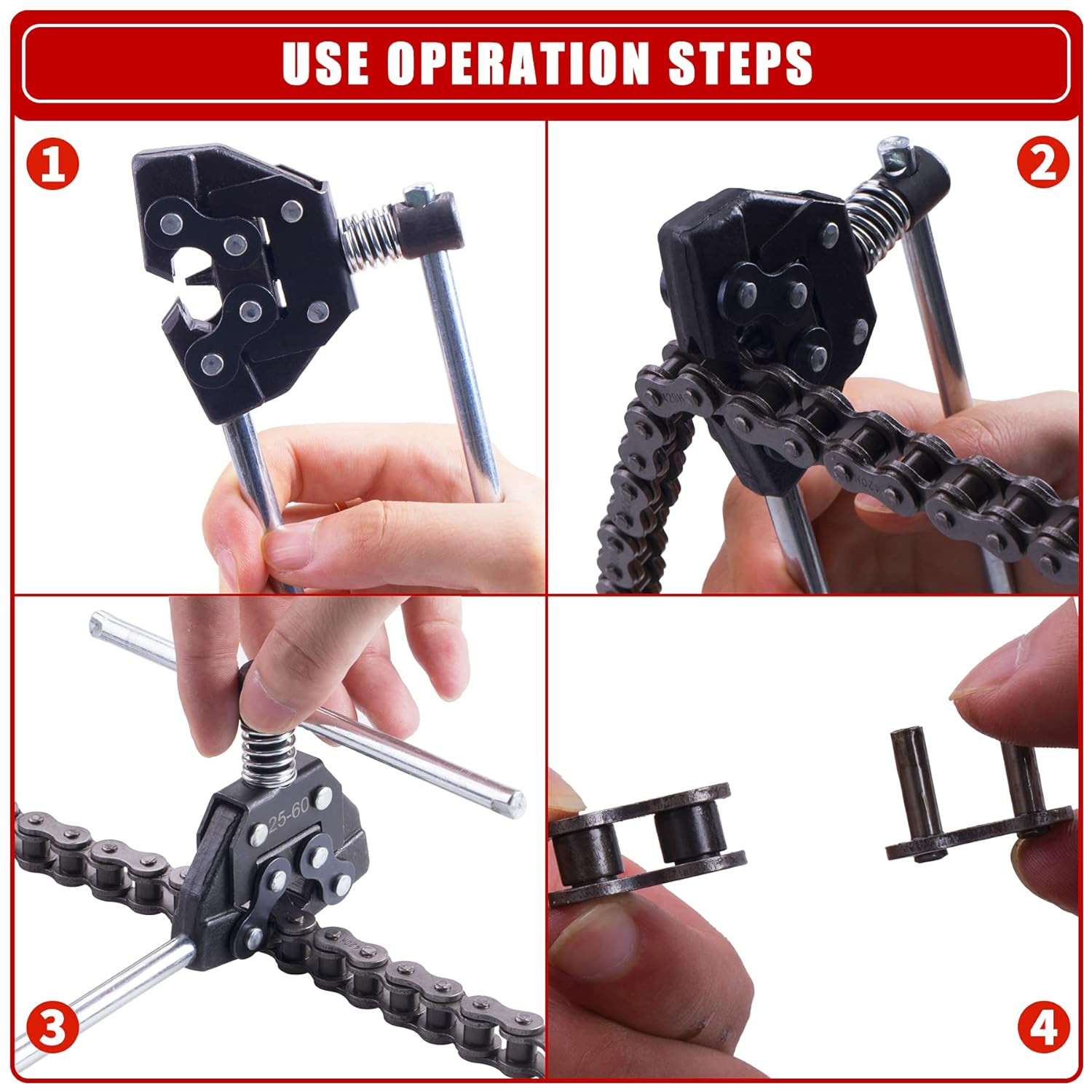 Chain Detacher Breaker Cutter Fit for 25/35/41/40/50/60 415H,428H, 520,530 Rolle