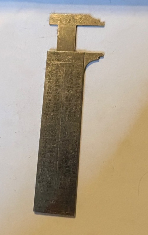 Vintage The Executive Pocket Chum Sliding Caliper Stainless Steel Machinist Tool