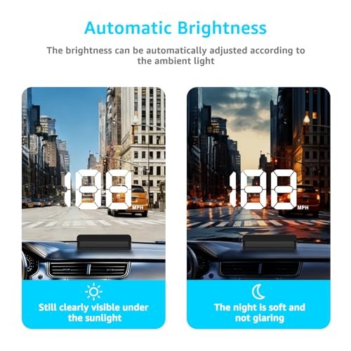 Heads up Display for Cars,Car HUD,Head up Display for Car,Digital GPS K1-White