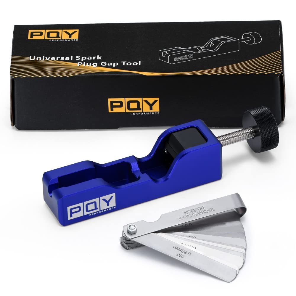 Universal Spark Plug Gap Tool with 32 Blade Feeler Gauge – Adjustable Gapper for
