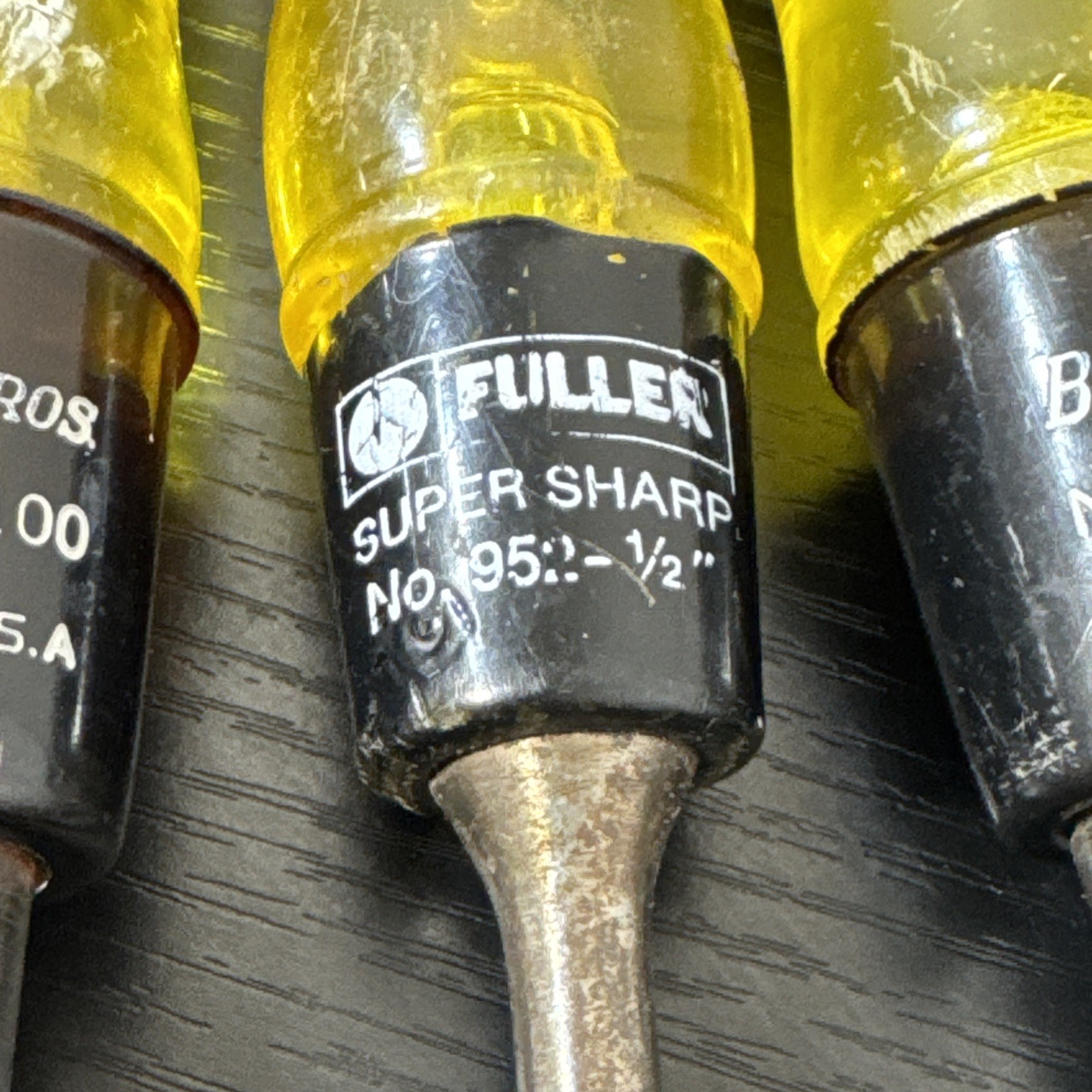 Vintage Buck Brothers #100& Fuller Wood Chisels Made USA 3/4”,1/2”,3/8” Lot 4