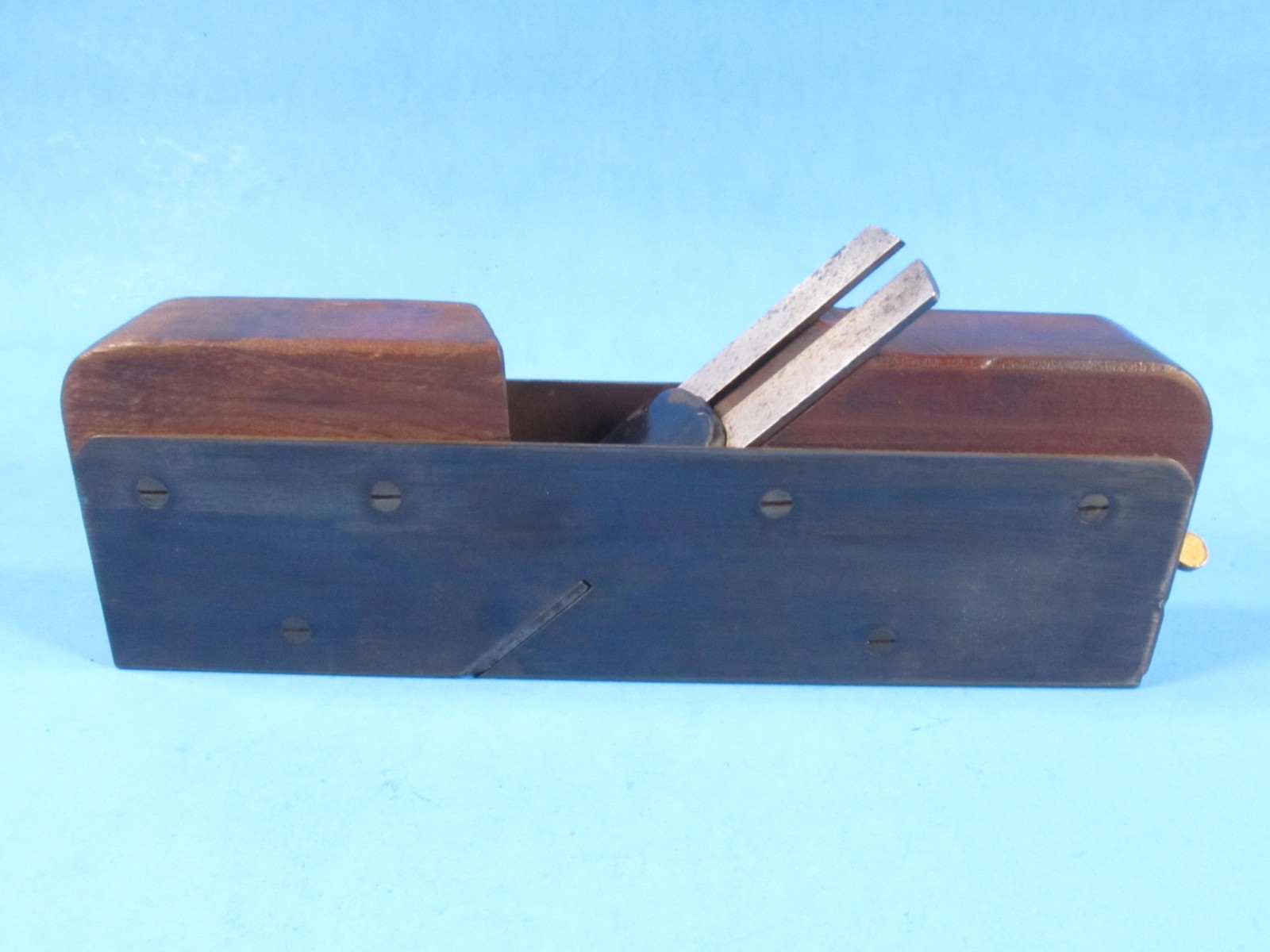 Stanley No 90 steel cased wood rabbet plane w/ spur & skewed iron