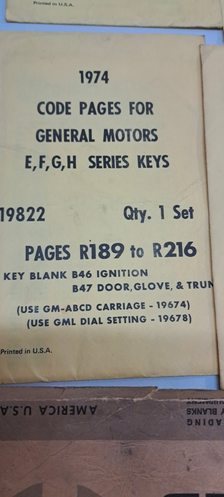 VINTAGE 1970S Curtis Key Code Book LOT (0560)