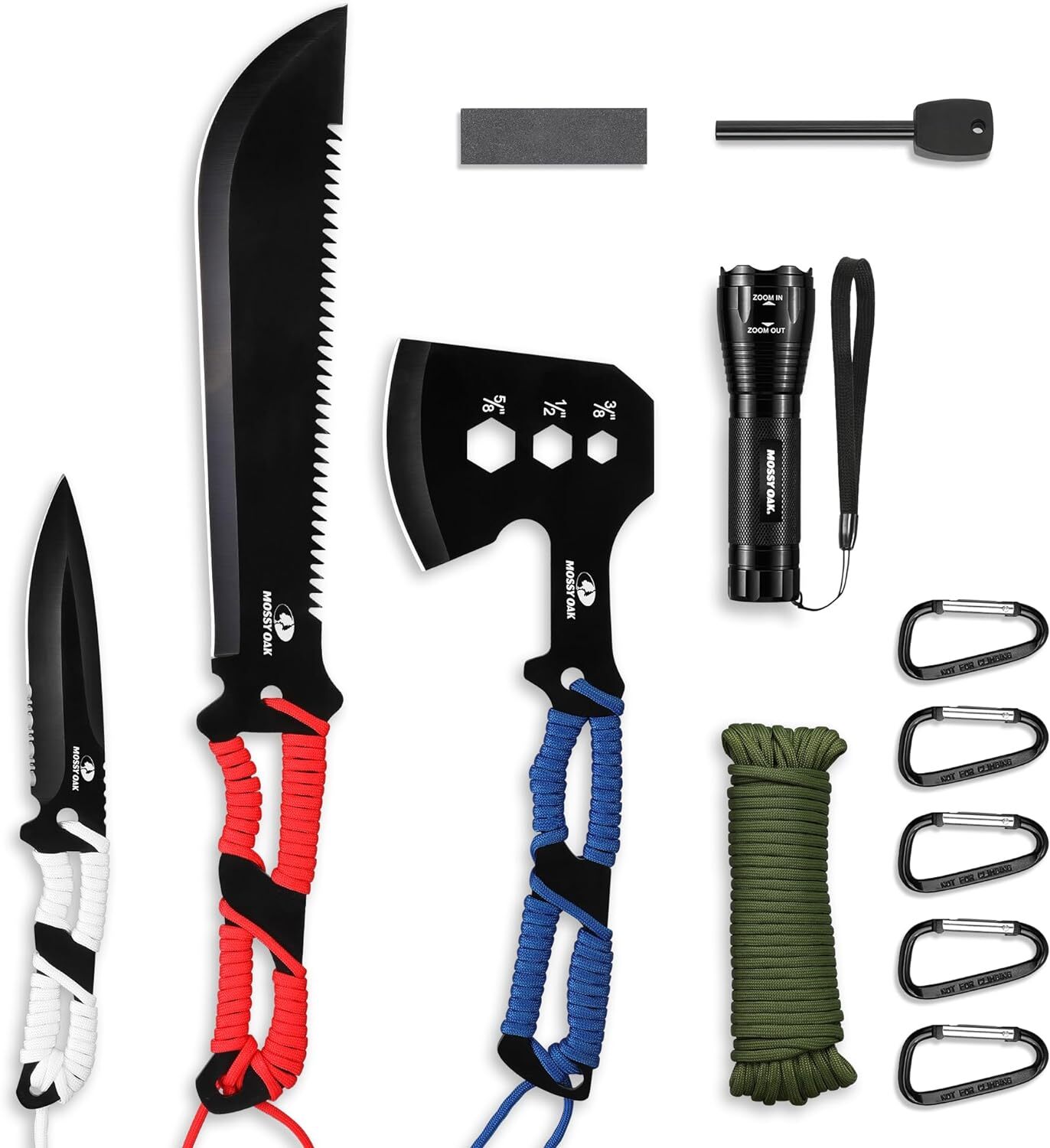 Mossy Oak Hatchet and Machete Knife Set with Sheath Stainless Steel Durable NEW