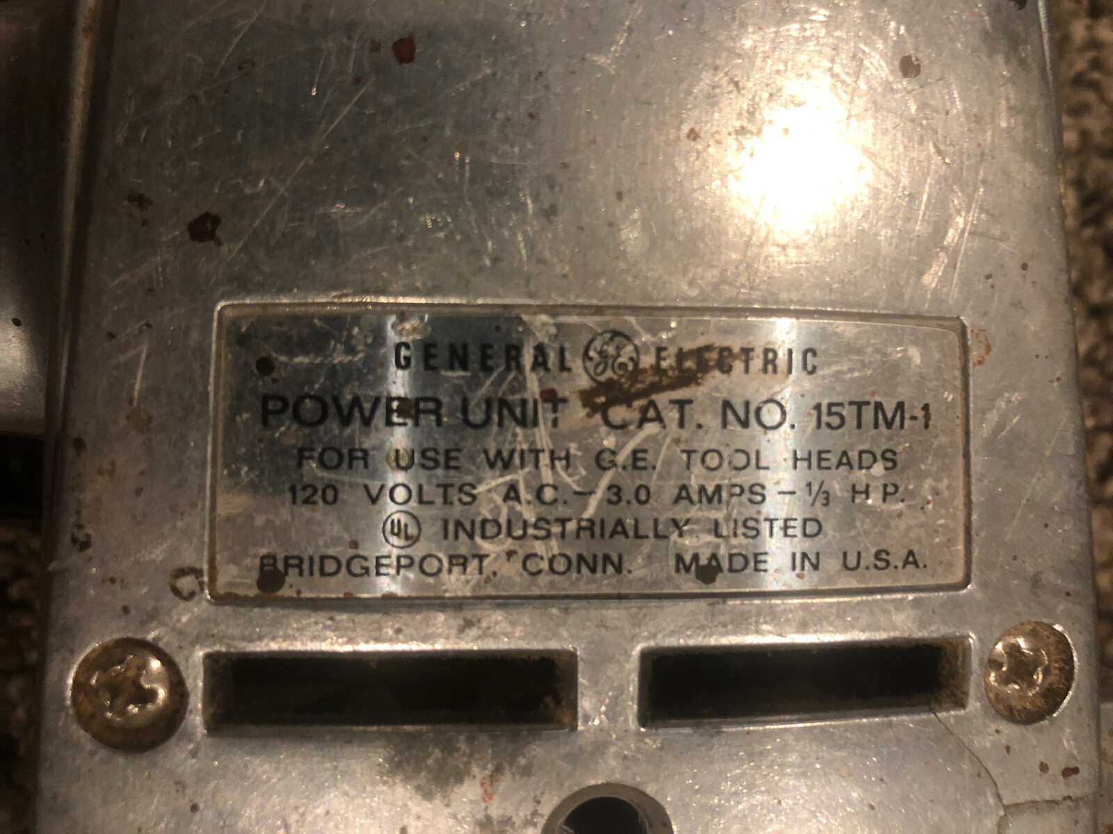 Vintage GE General Electric 15TM-1 Power Unit W/ TA-50 Sabre Saw Metal Housing