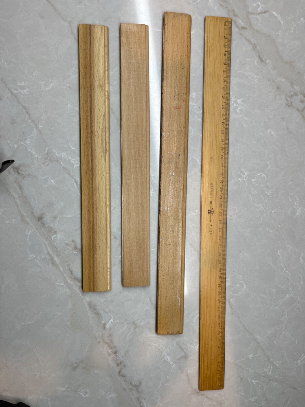 R501 Westcott Lot of 4 Wood Vintage Rulers Made USA 18″ 12″ School