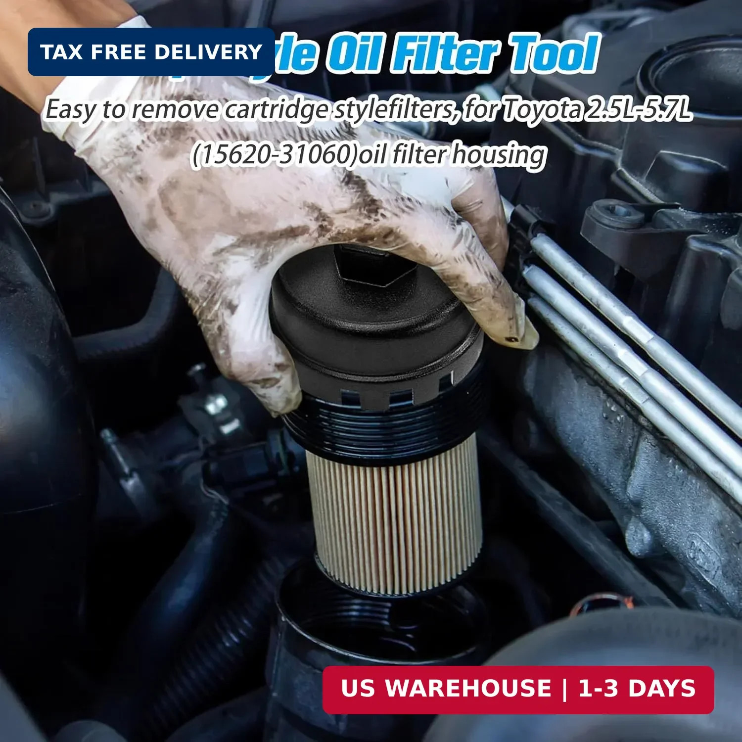 Oil Filter for Toyota Lexus, Heavy Duty Oil Filter Cap Remove Tool Wrench