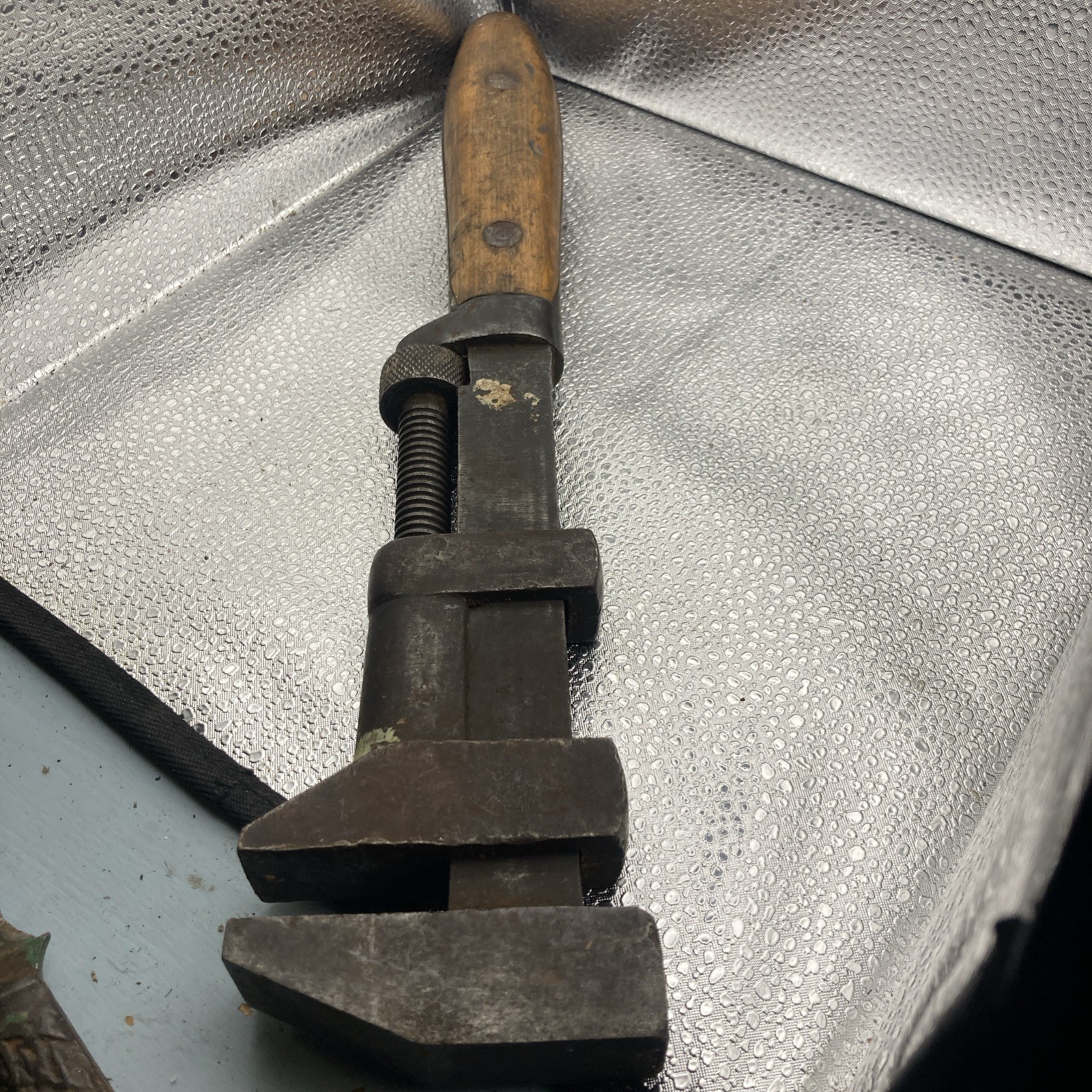 ANTIQUE~ P. S. & W. CO. SOLID BAR ADJUSTABLE WRENCH ~JAN, 14 1896~ -I