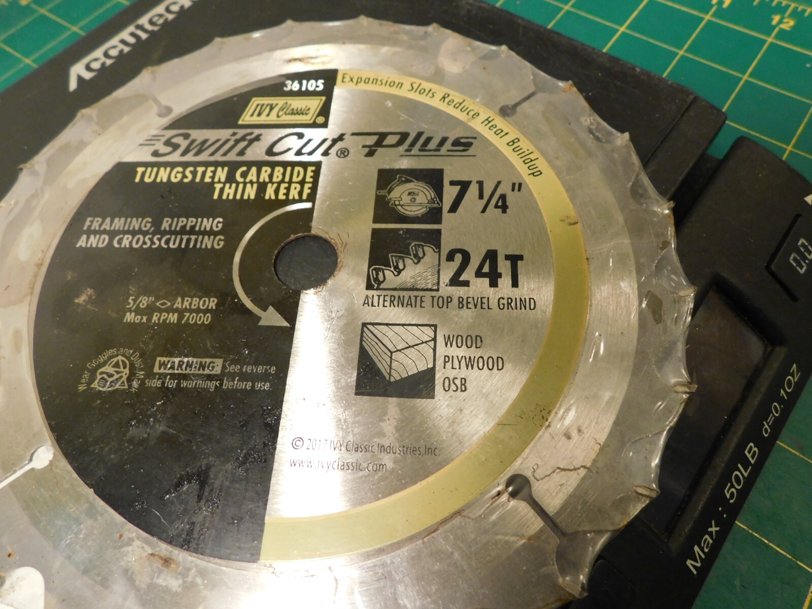 Ivy Classic #36105 Tungsten Carbide Thin Kerf 7 1/4″ 24T 5/8″ Arbor Saw Blade