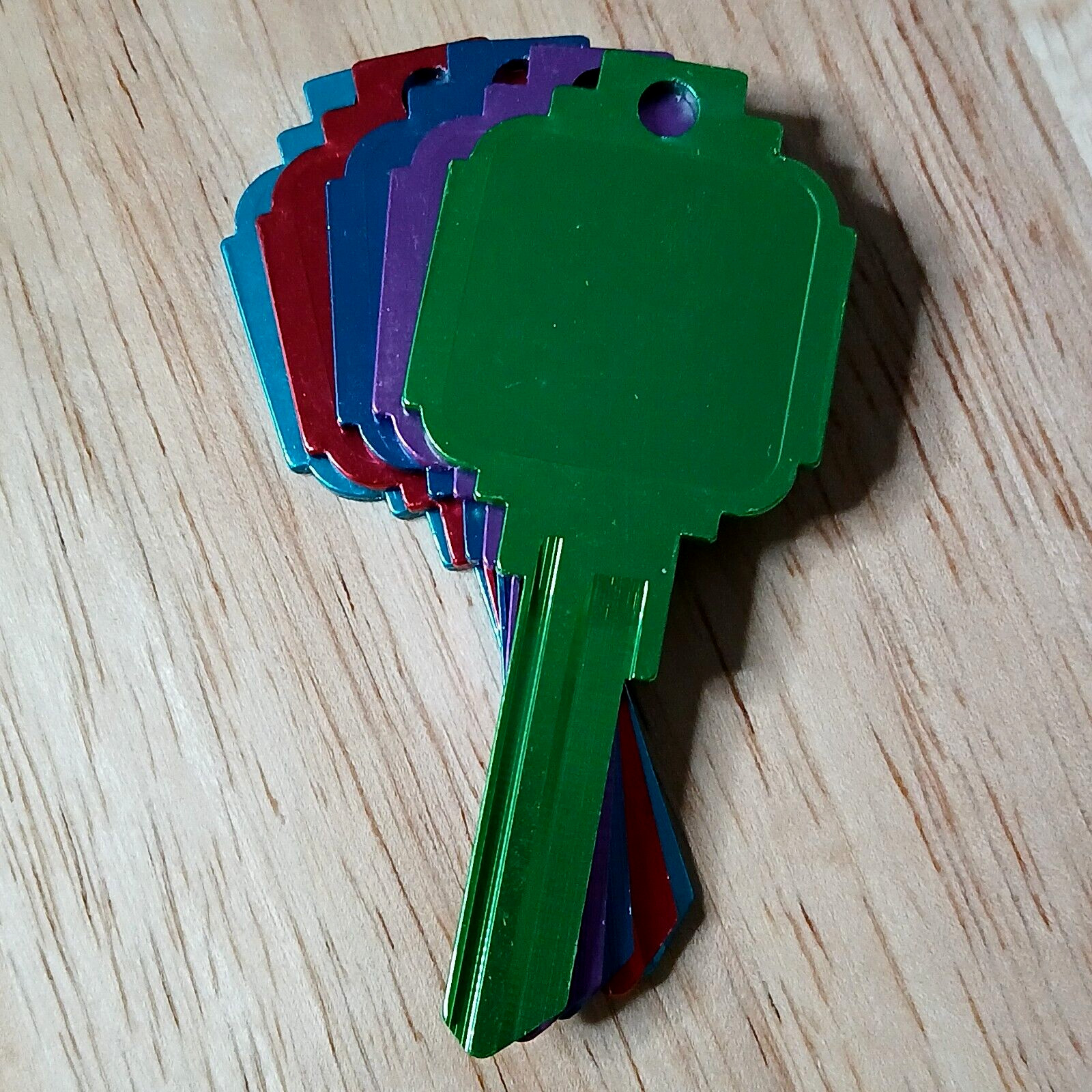 5 Pcs. Titanium Universal Flat Surface House Keys Blanks 5 Colors KW1 Kwikset