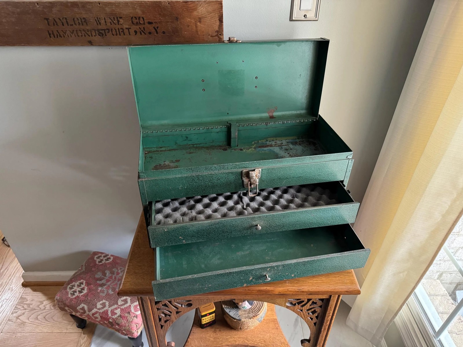 Vtg Heavy Penncraft Toolbox | Heavy Duty Black and Red Penncraft Toolbox