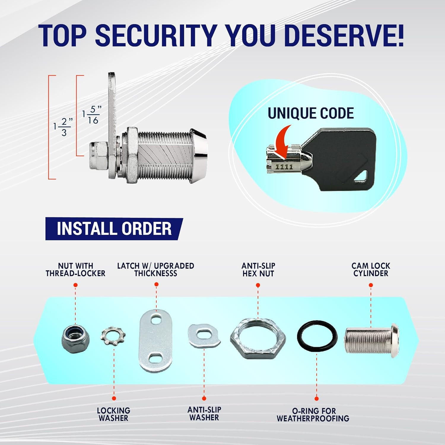 5/8” RV Storage Locks | 2-Pack RV Compartment Locks | 100% Metal RV Locks for St