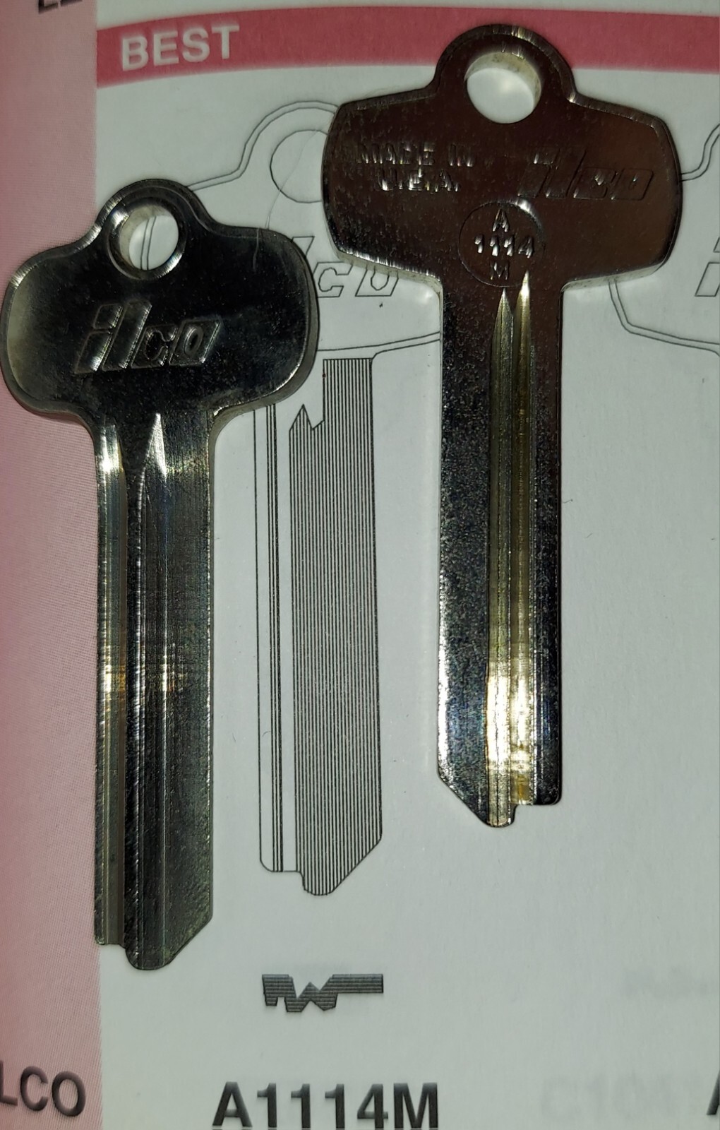 Best, Falcon, A1114M, A114M, 114M, 1A1M1, BES11D, 6BE2, BE8, Vintage Key Blank.