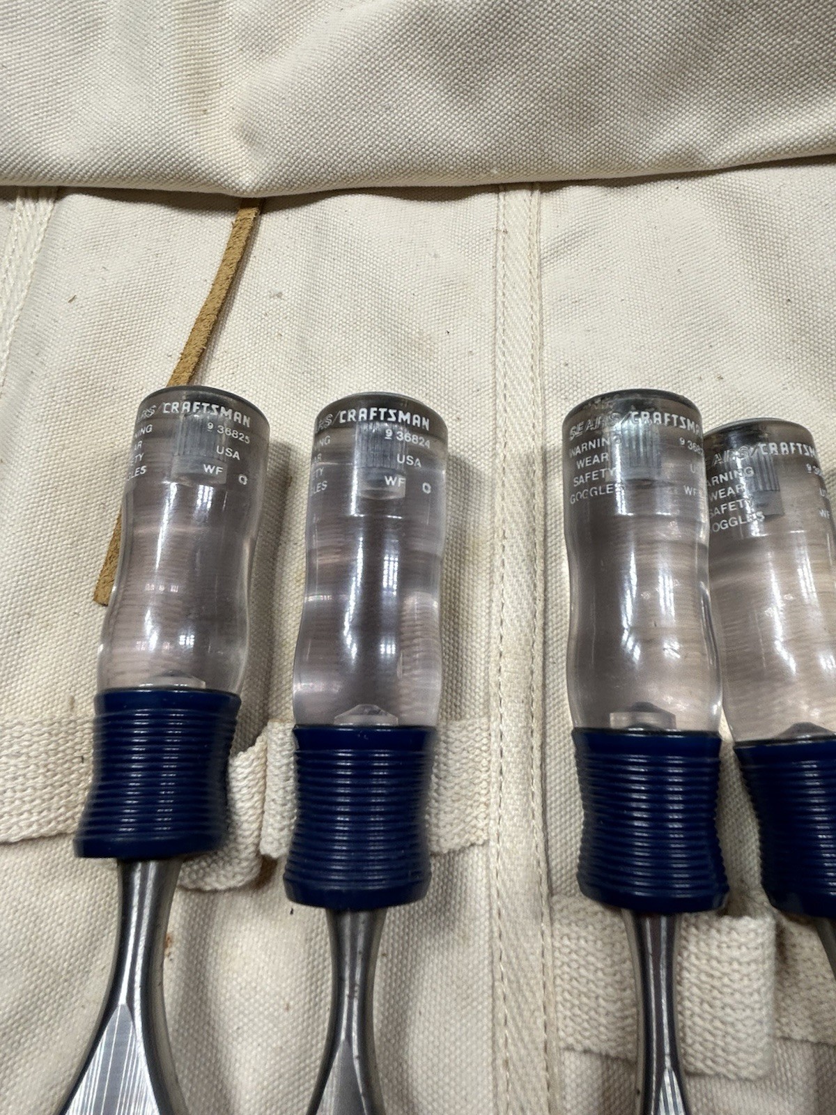 Vintage Sears Craftsman 5 piece wood chisel set 36829 tool