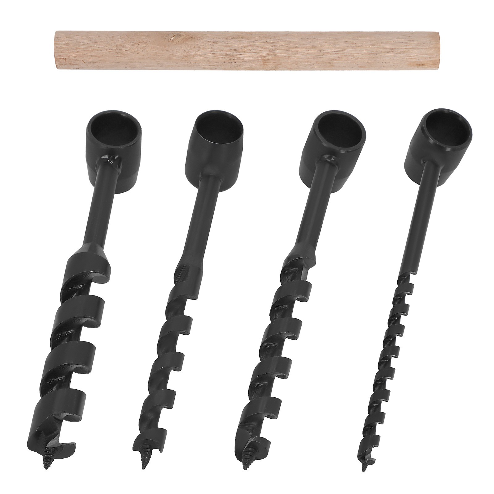4 Pcs Hand Auger Wood Drill Bushcraft GearWoodworking Tools Heavy Duty Steel