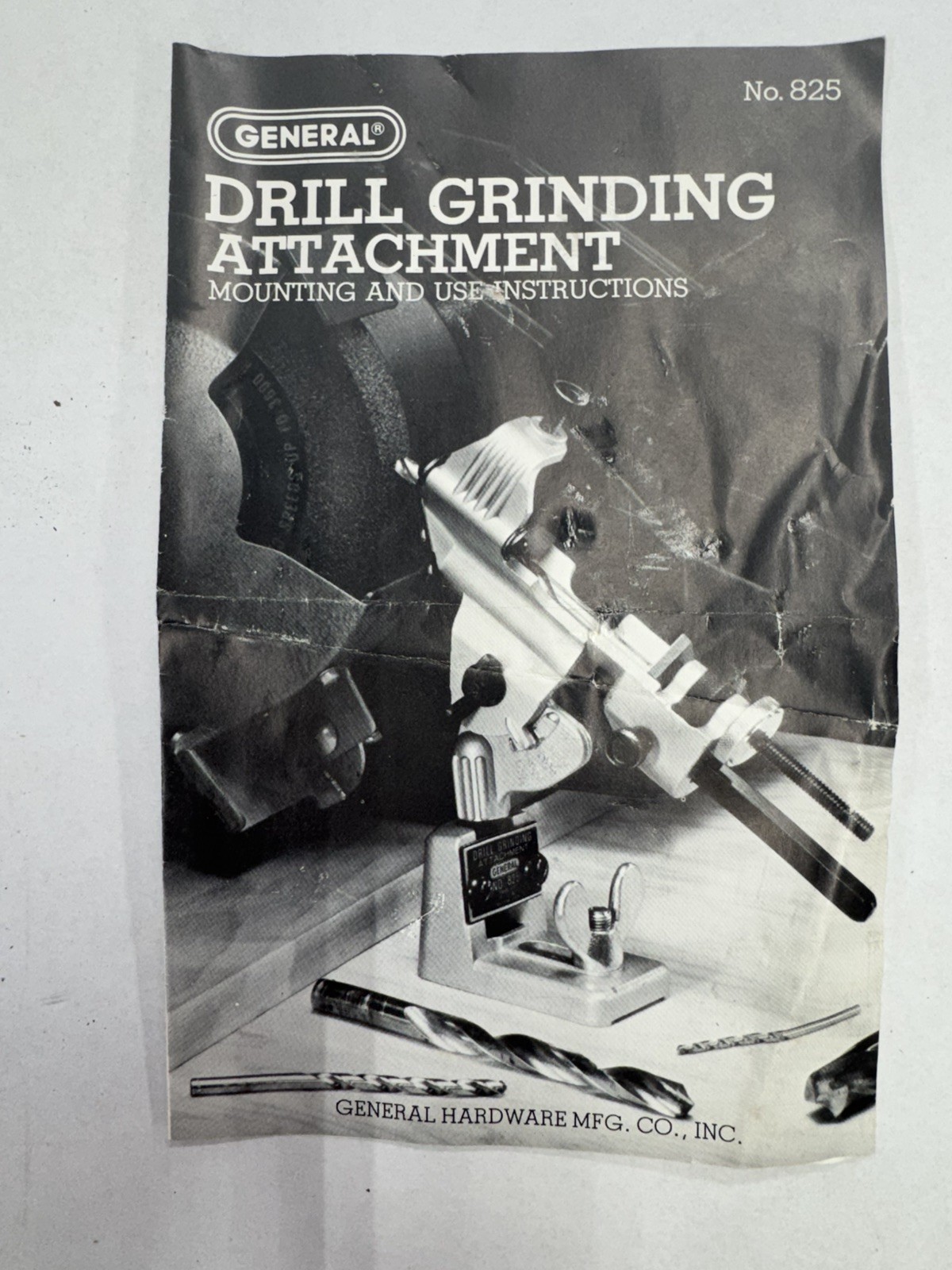 Vintage General Tool Drill Grinding Attachment No. 825 W/Box & Instructions VGC
