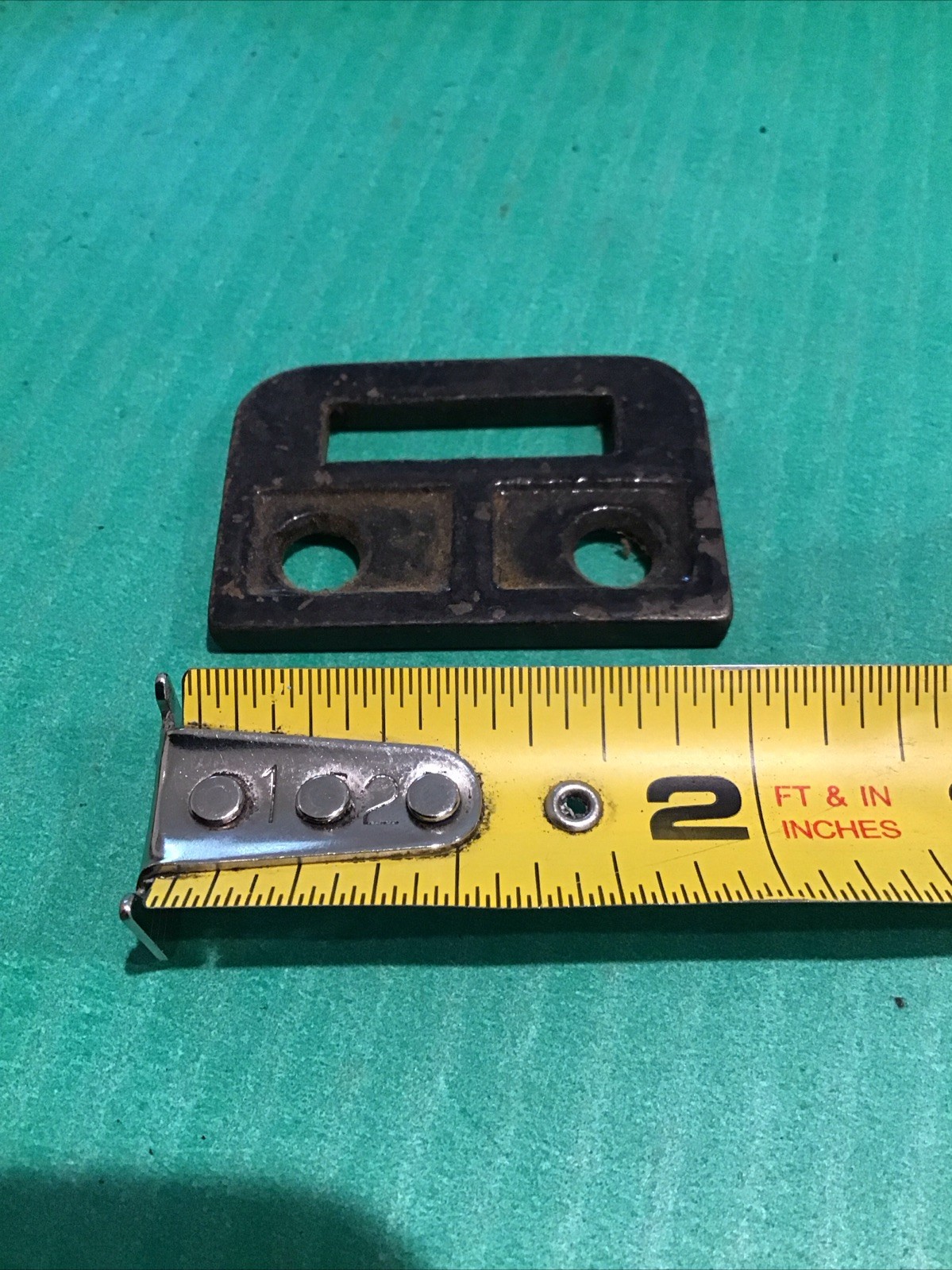 Vintage Cast Iron Dead Bolt Strike Plate Door Hardware Part Antique