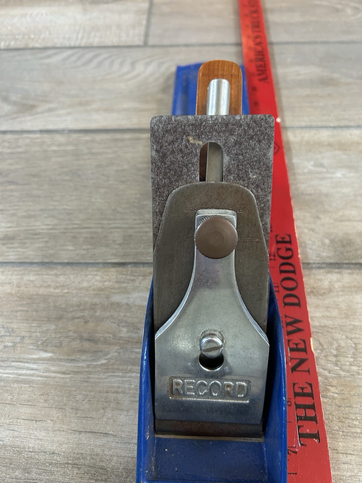 Large Vintage Ricord No. 7 Jointer Plane From England Blue Clean 22 In. Length