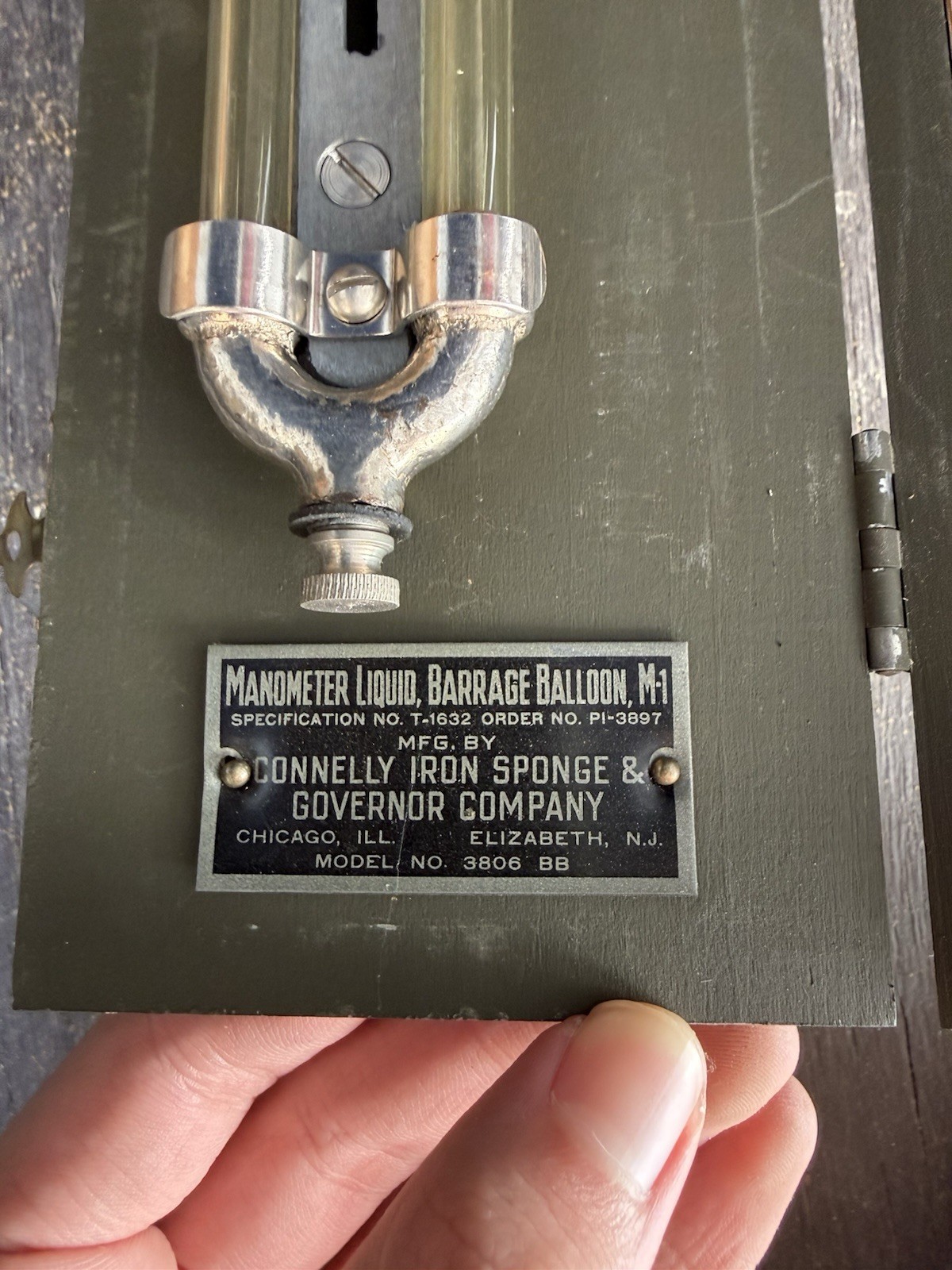 Vintage Connelly Manometer Model 3906-BB Gas Pressure Gauge U-Tube Box Manual