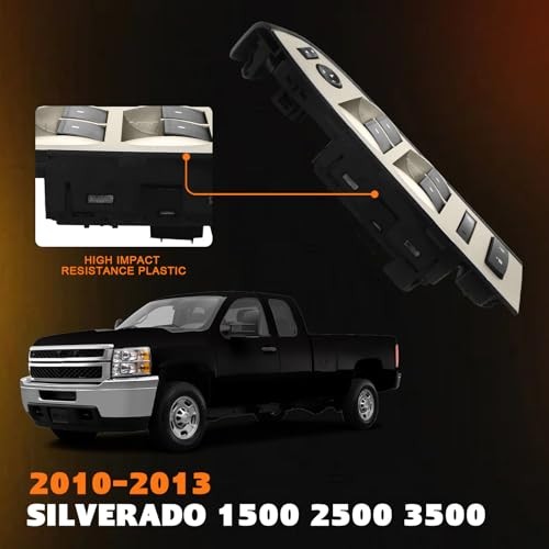 22968506 Master Power Window Switch & Bezel Assembly Fit for 2010-2013 Black