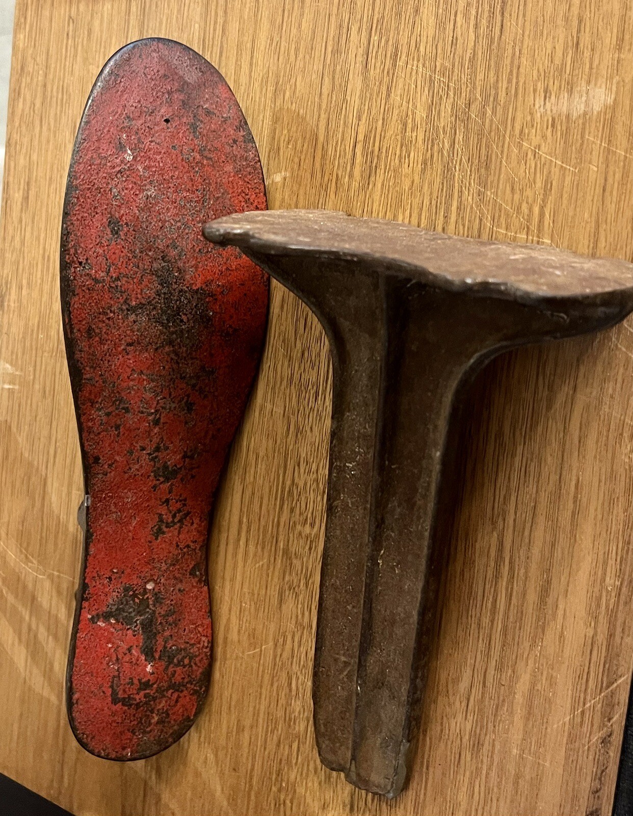 CAST IRON Shoe Stand Antique Cobblers SHOE SZ 3 Great Patina No Rust
