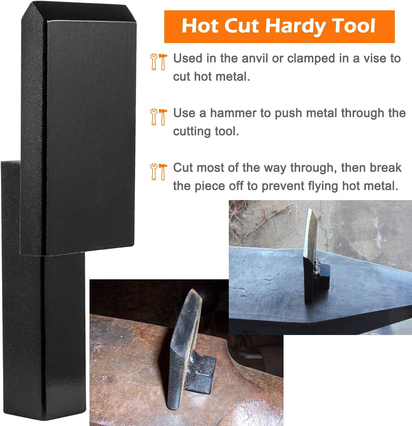 3-Piece Blacksmith Tool Set – Hot Cut, Creasing Stake & Fuller Forge Tools