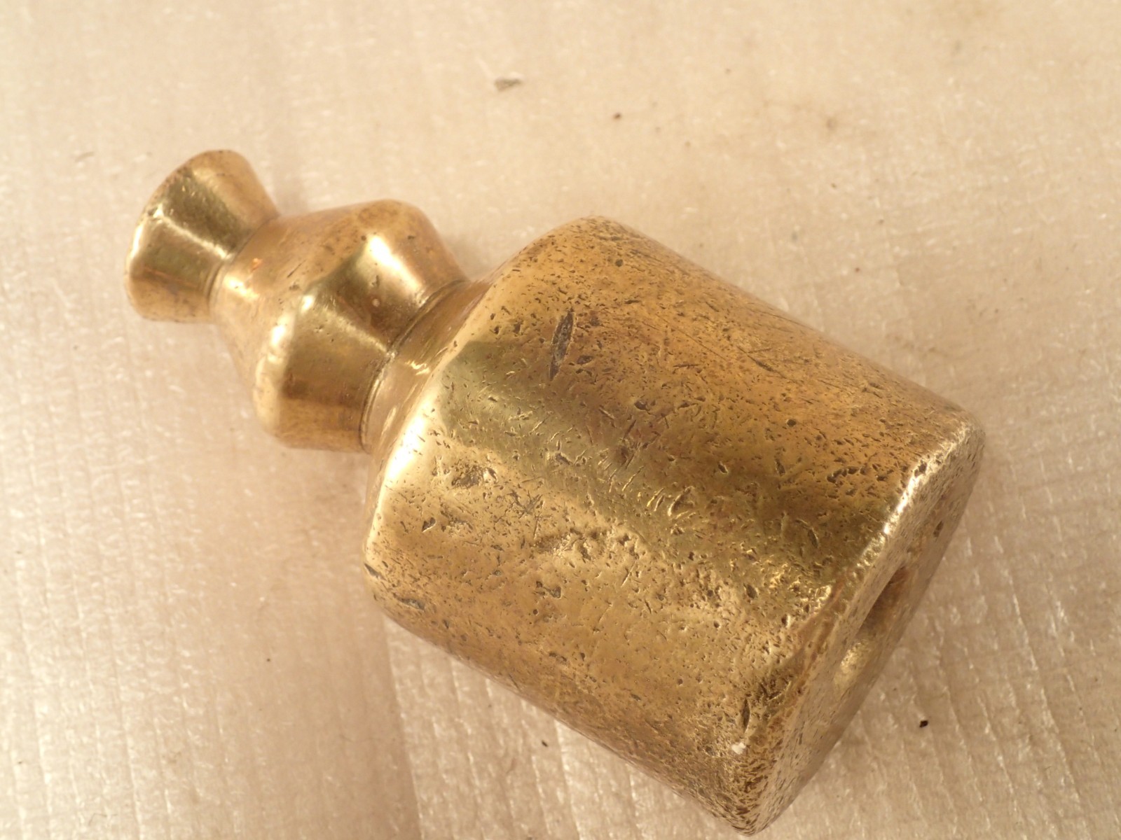 Atqe European Flat Bottom, Cement Filled, Stylish Brass Plumb Bob Weight 23 oz.