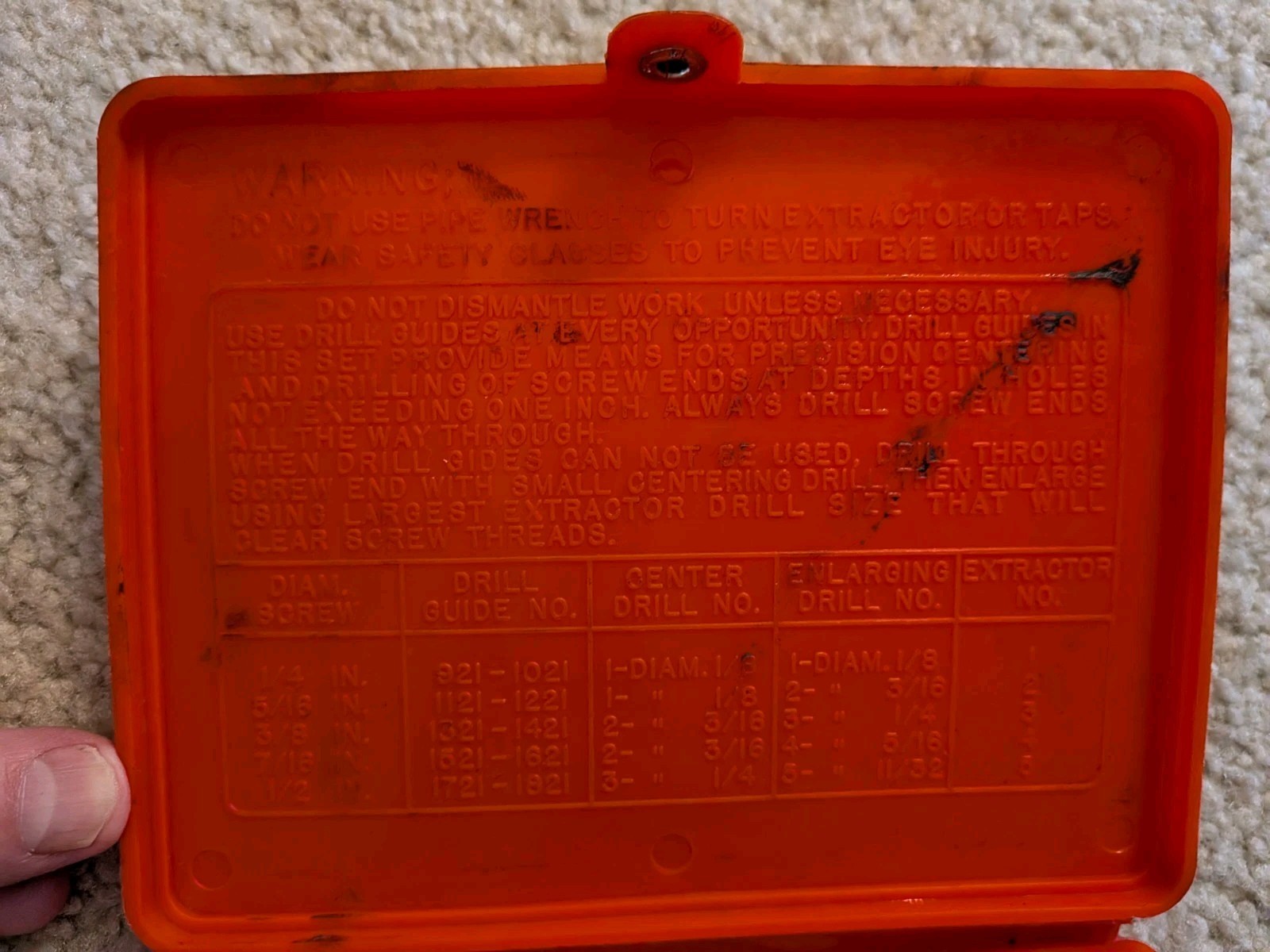 Vintage E-1020 Blue Point Screw Extractor Set & Box. Rare.