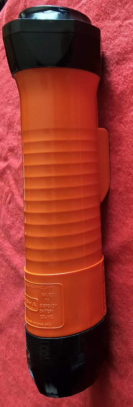 NOS Eveready 1259 Heavy Duty Industrial Safety Flashlight 8″ Orange USA Box