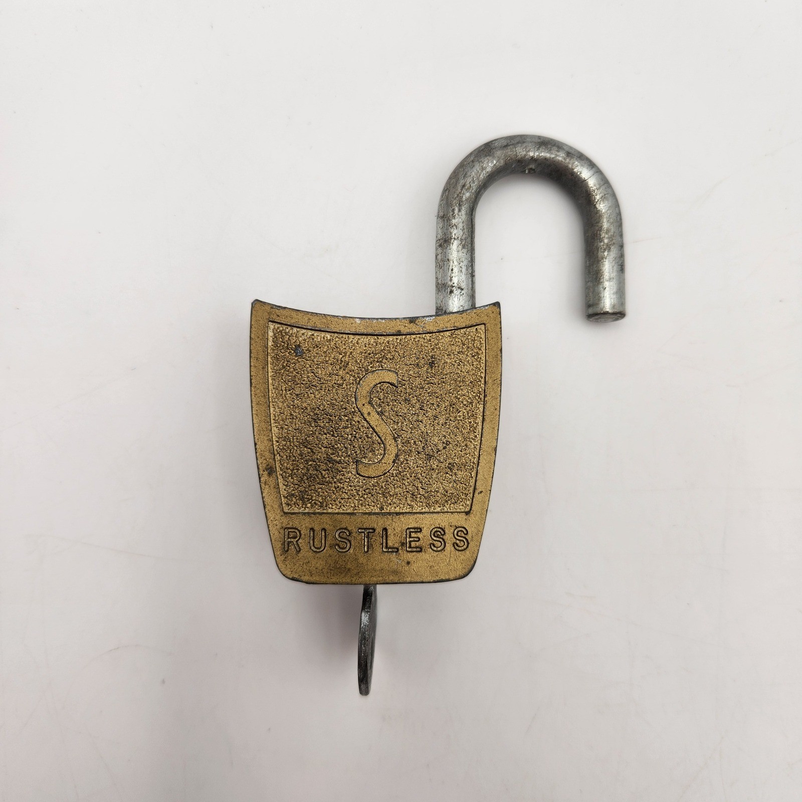 Vintage Slaymaker Rustless Brass Padlock with Key Made in USA Industrial Lock
