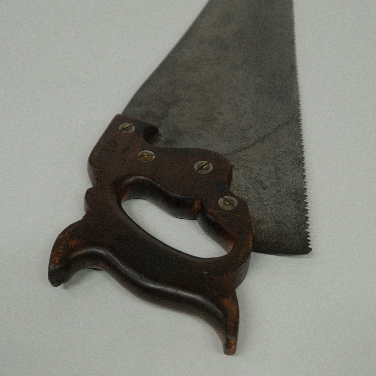 Vintage E.C. Atkins Co Perfection No. 53 Silver Steel Ornate Hand Saw Pat. 1827