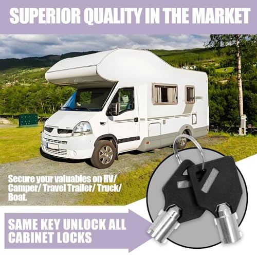 2 Pack Black Cam Locks with Keys – 5/8″ Tubular Zinc Alloy Cabinet Drawer Securi