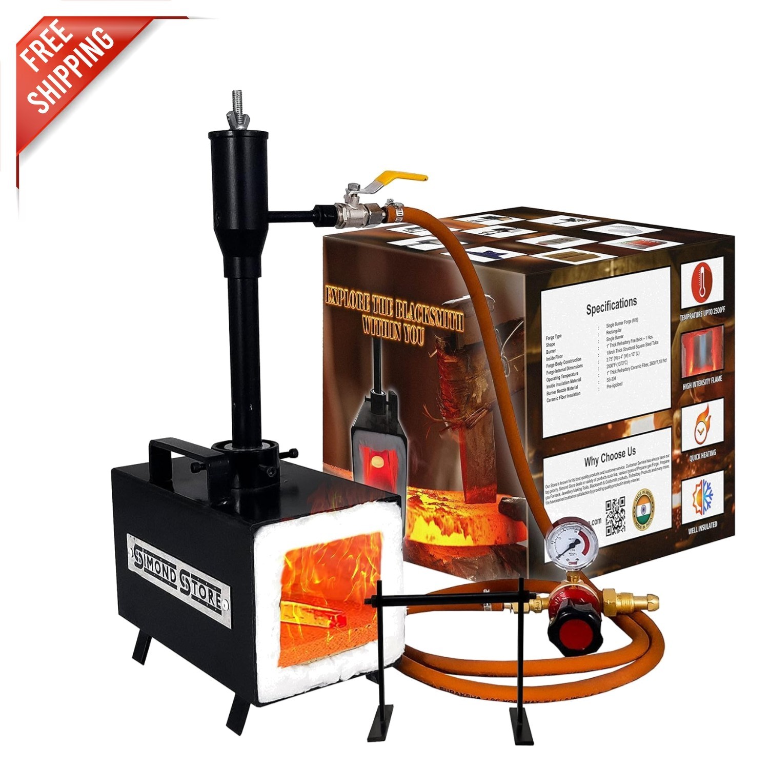 2600F Rated Blacksmithing Forge – Compact Propane Tool for Efficient Crafting