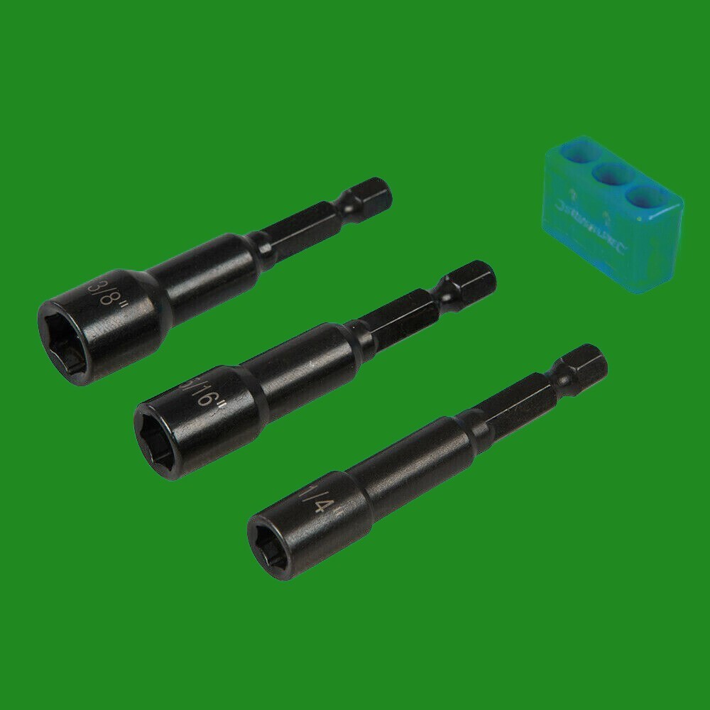 Magnetic Nut Driver Set 3piece 1/4″ Hex Drive 1/4″ – 3/8″ Vanadium Steel