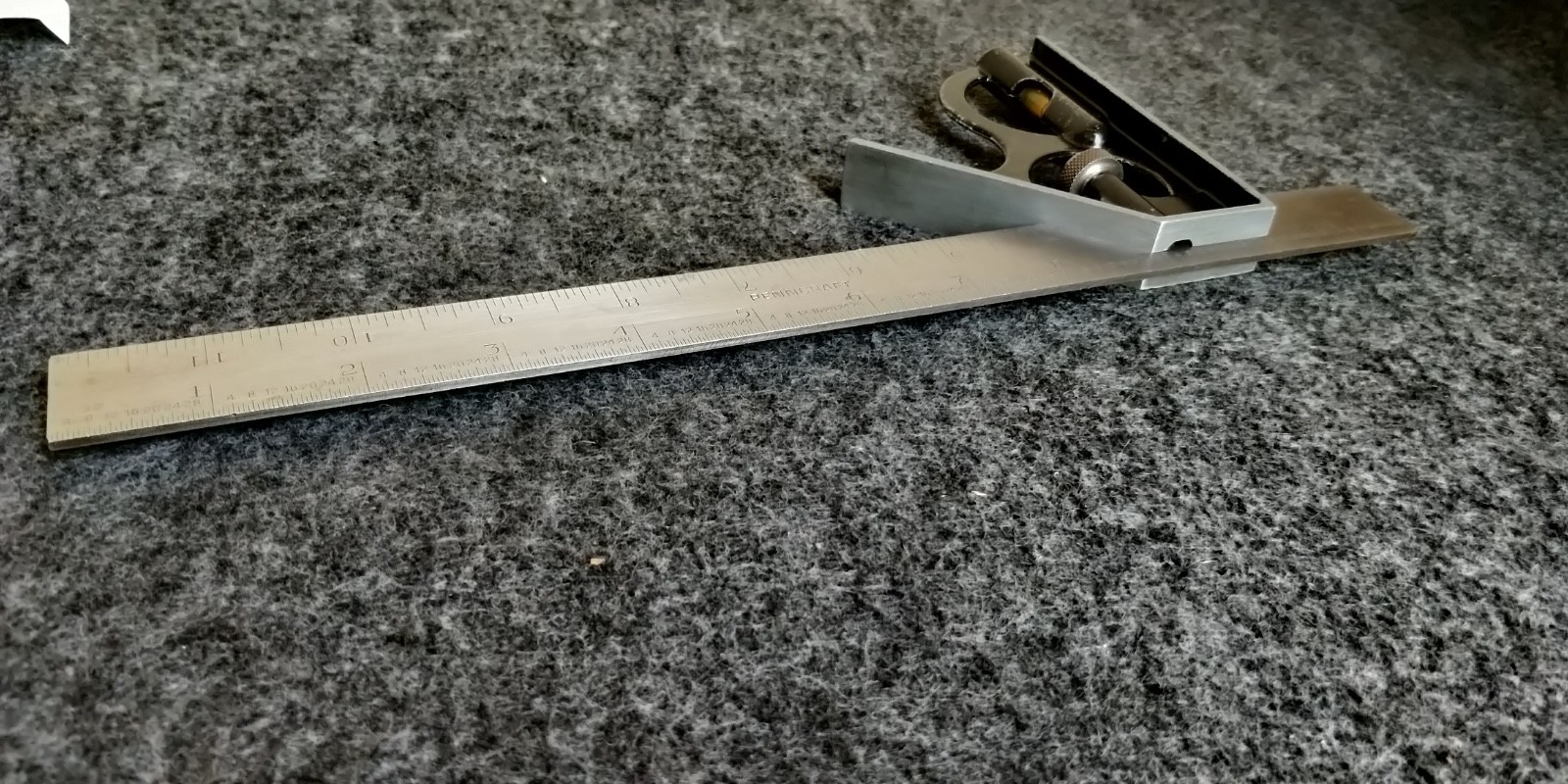 VINTAGE PENNCRAFT JC Penney . 12″ COMBINATION SQUARE W LEVEL & SCRIBE