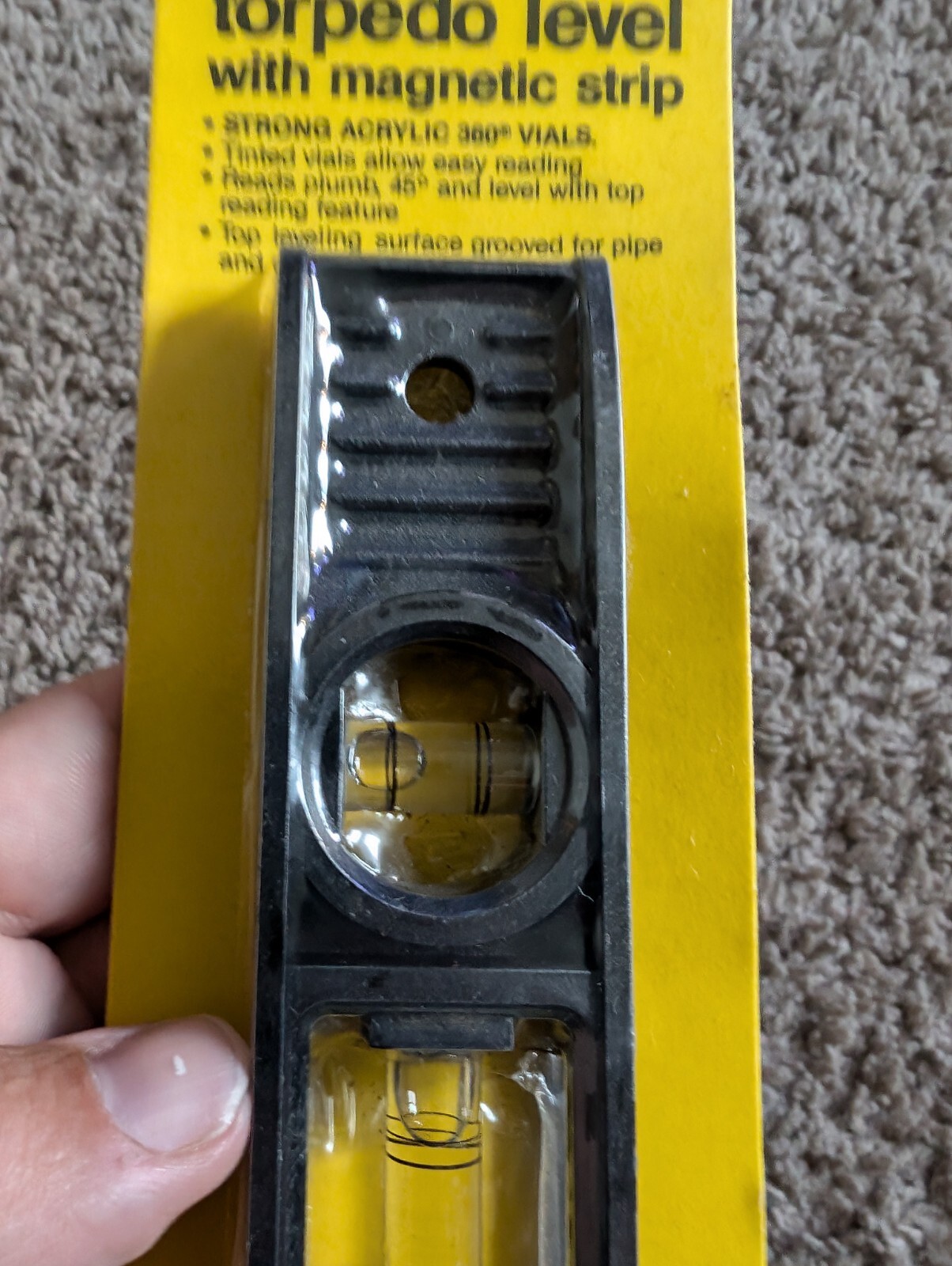 Vintage 1991 STANLEY 42-291 USA 8″ Magnetic strip Torpedo Level
