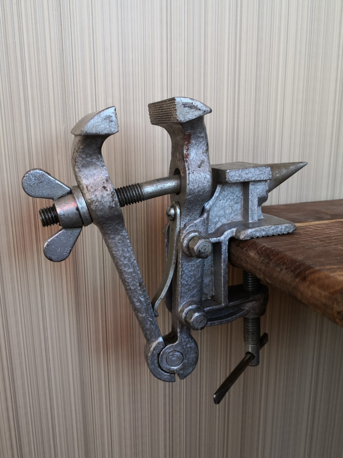 Jewelers Watchmakers tool. Vintage Soviet vice and anvil from the 1970s-1980s.