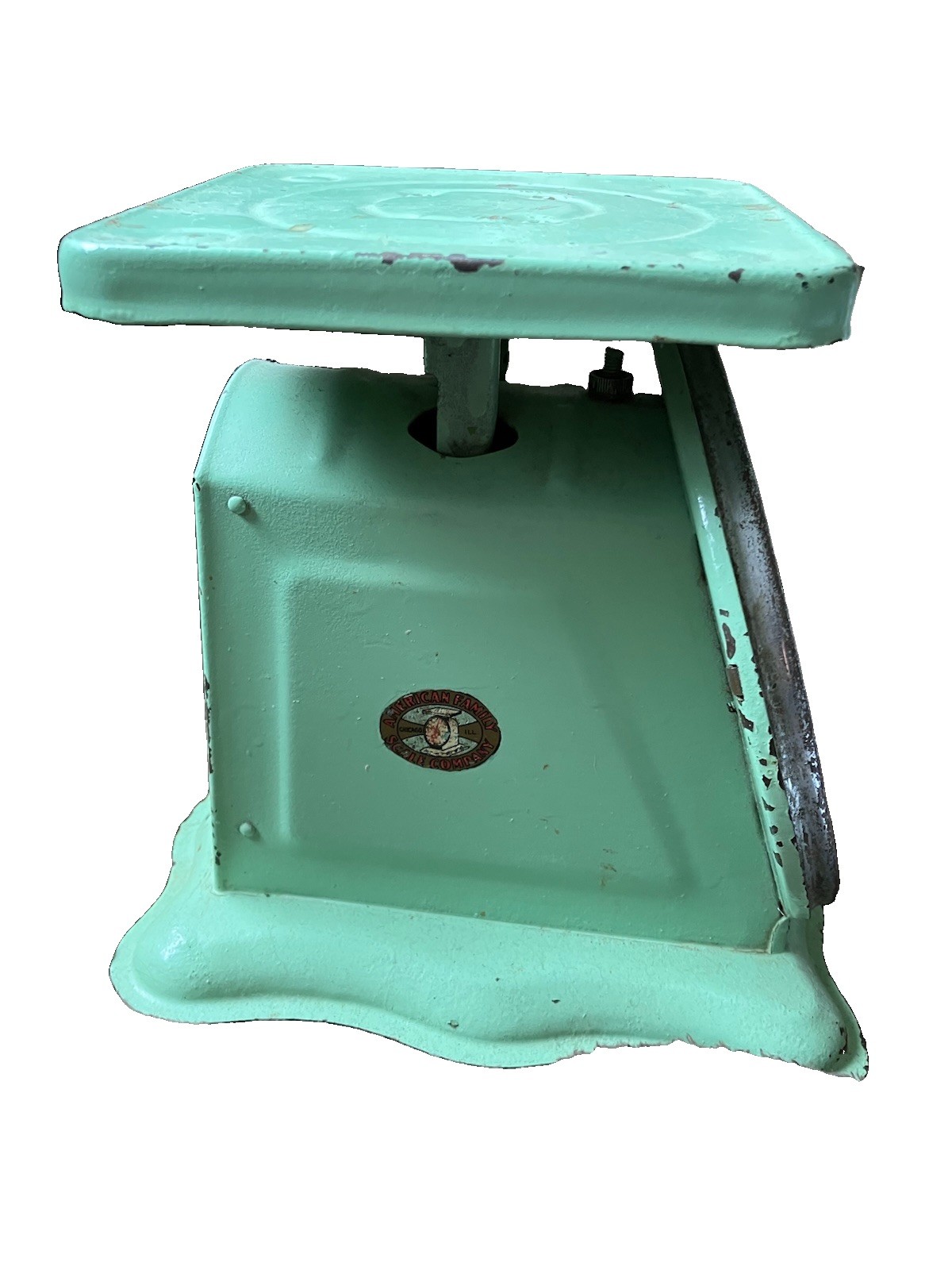 Vintage Green American Family Scale 25 Pound Strawberries Fruit Face Kitch